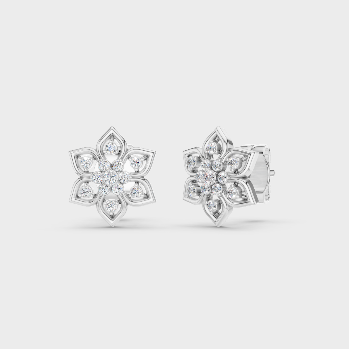 GLI Certified 0.14 Ct TW Round-Cut Lab-Grown Diamond Stud Earrings In 14K White Gold
